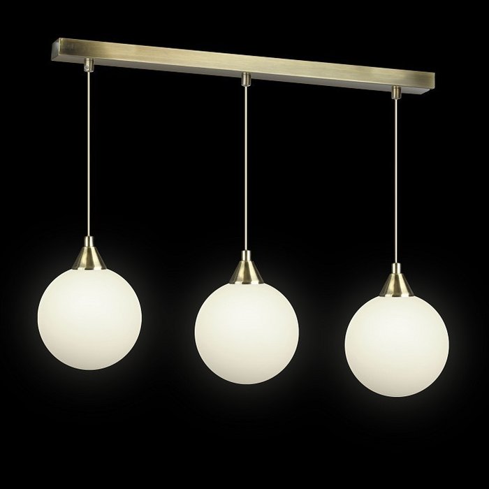 Подвесной светильник из латуни с белыми плафонами - купить Подвесные светильники по цене 2940.0