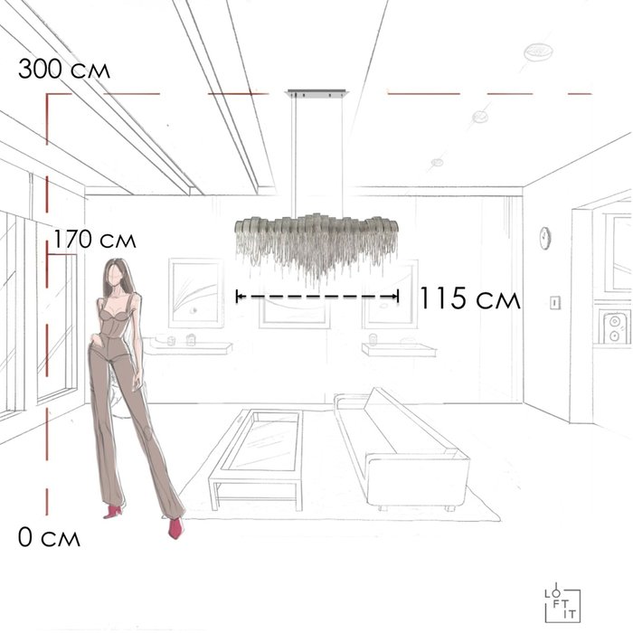 Подвесная люстра Volver 10404/1150L SN (металл, цвет никель) - лучшие Подвесные люстры в INMYROOM