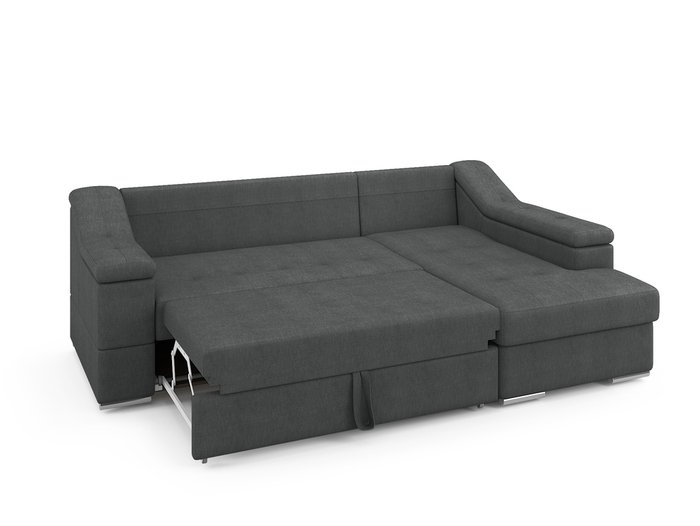 Угловой раскладной диван Liverpool правый темно-серого цвета - купить Угловые диваны по цене 86600.0