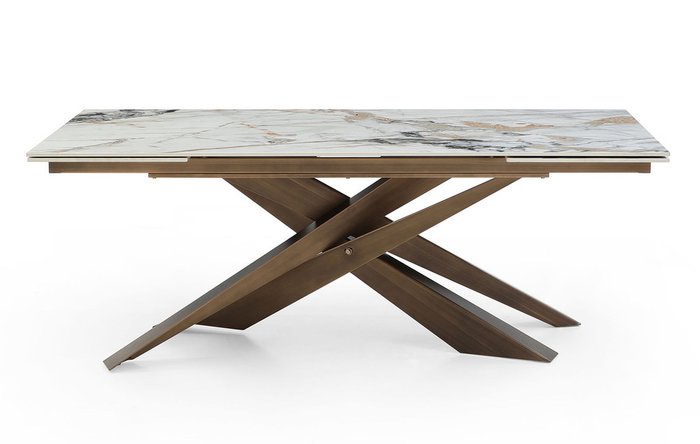 Раздвижной обеденный стол Esmeralda 200х100 серого цвета - купить Обеденные столы по цене 268550.0