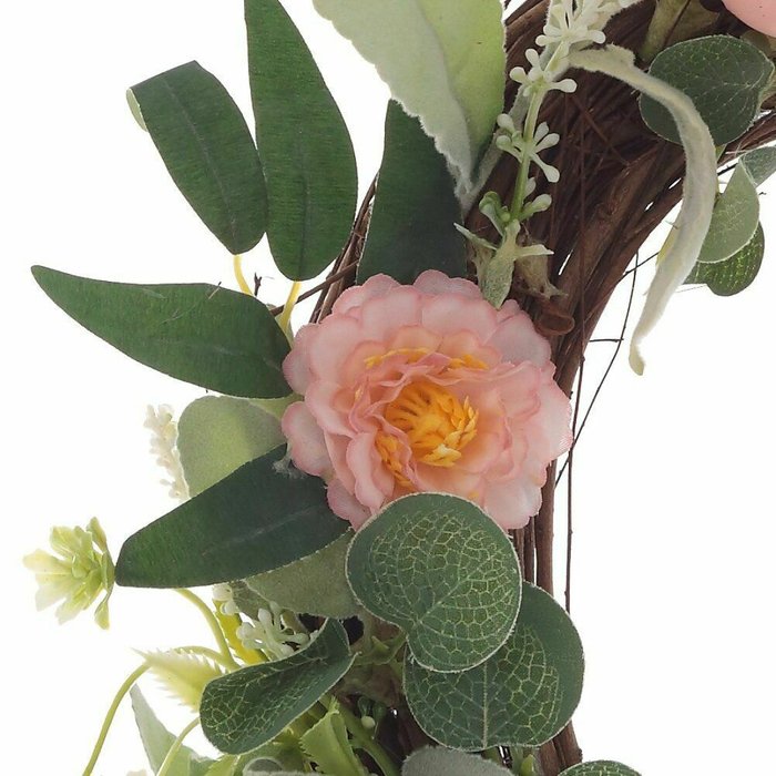 Декоративный Венок пасхальный розово-зеленого цвета - лучшие Декоративные цветы в INMYROOM