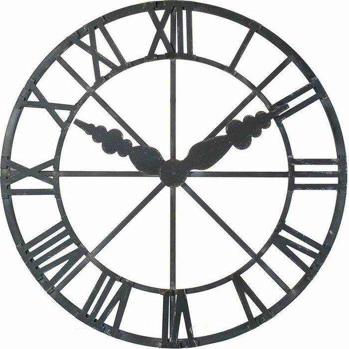 Декор настенный в виде часов черного цвета