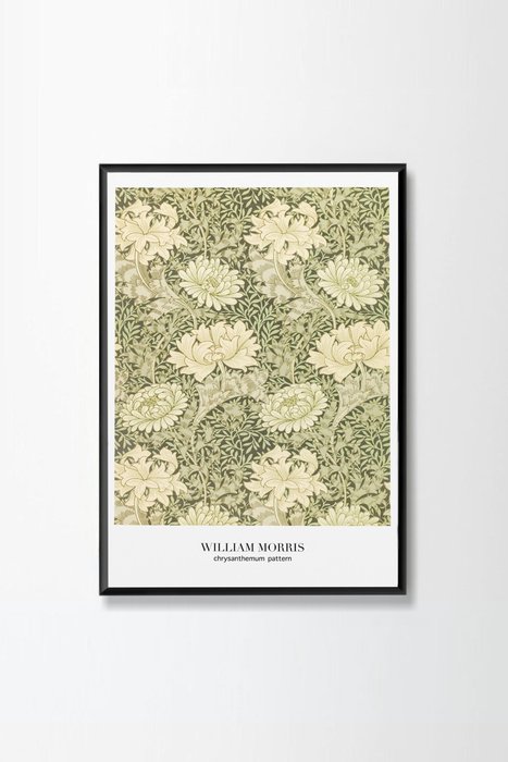 Постер William morris chrysanthemum pattern 30x40 в раме черного цвета
