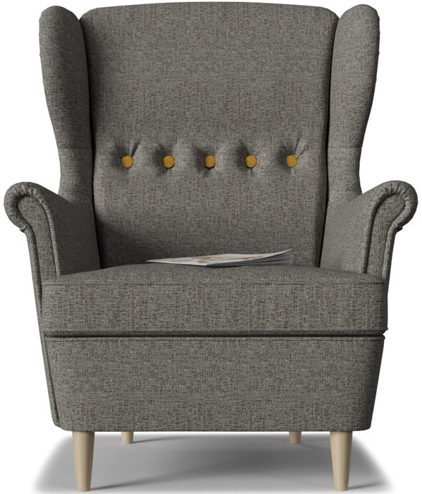 Кресло Торн Grey Yellow темно-серого цвета - купить Интерьерные кресла по цене 15037.0