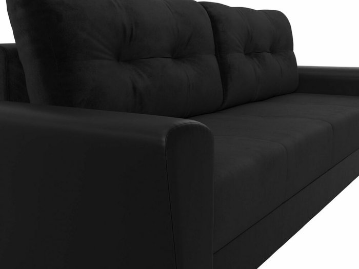 Диван-кровать Амстердам черного цвета (экокожа/ткань) - лучшие Прямые диваны в INMYROOM