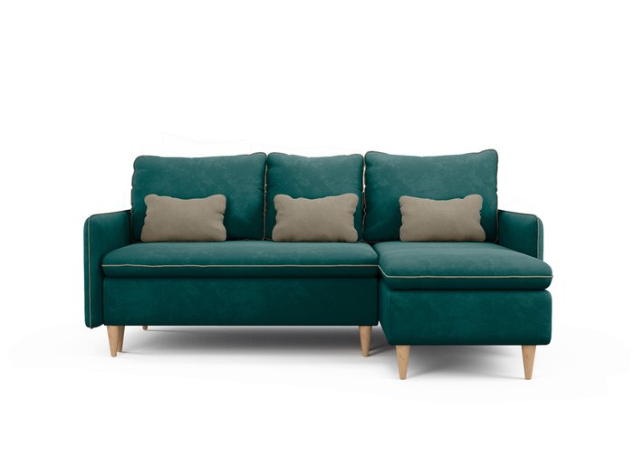 Угловой диван-кровать Ron темно-бирюзового цвета