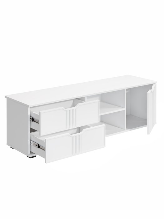 Тумба под телевизор Эмилия ЭЛ-40 цвет белый структурный/меренга - купить Тумбы для ТВ по цене 12977