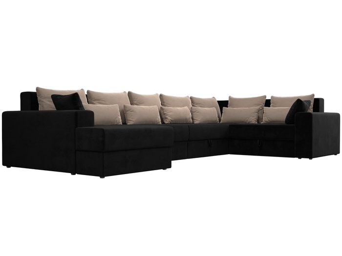 Угловой диван-кровать Мэдисон черно-бежевого цвета - лучшие Угловые диваны в INMYROOM