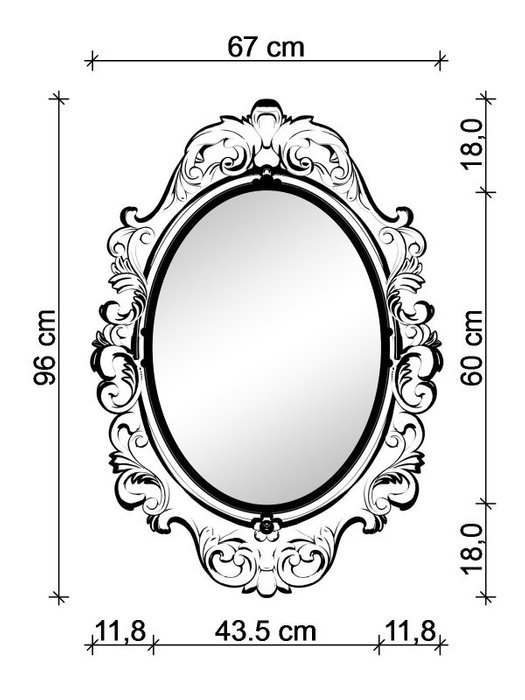 Настенное зеркало в винтажной раме - купить Настенные зеркала по цене 17600.0