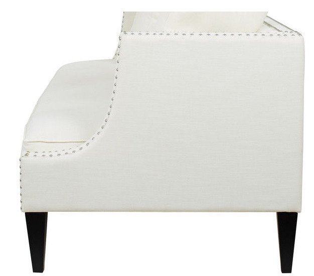 Диван Caroline трехместный в обивке из велюра белого цвета - купить Прямые диваны по цене 105000.0