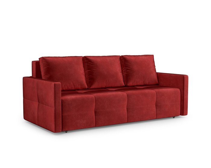 Прямой диван-кровать Марсель темно-красного цвета