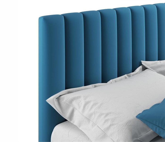 Кровать Olivia 160х200 с подъемным механизмом синего цвета - лучшие Кровати для спальни в INMYROOM