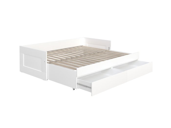 Кровать раздвижная Сириус 90/180х200 белого цвета с ортопедическим основанием - купить Кровати для спальни по цене 20999.0