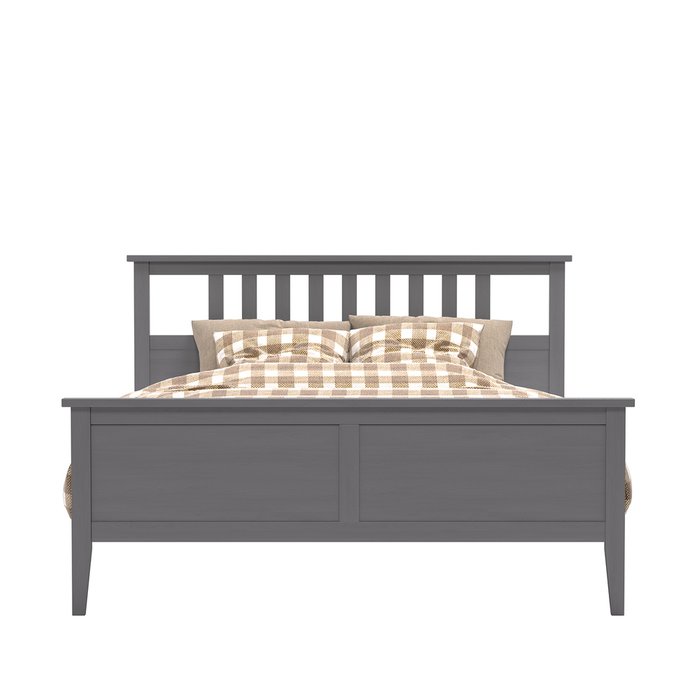 Кровать Мира 160х200 серого цвета с основанием - купить Кровати для спальни по цене 35500.0