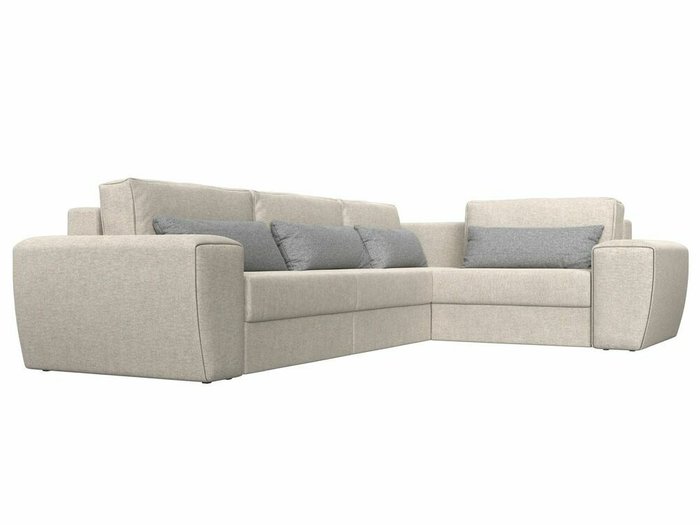 Угловой диван-кровать Лига 008 Long бежевого цвета правый угол - лучшие Угловые диваны в INMYROOM