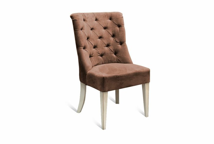 Кресло Шейл коричневого цвета с белыми ножками