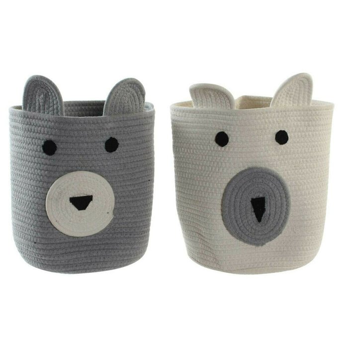 Корзина DKD Home Decor полиэстер Детский Медведь (25 x 25 x 37 cm) (2 штук)