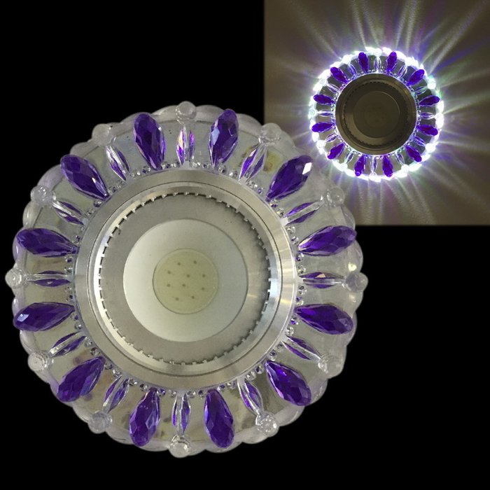 Встраиваемый светильник 42112-9.0-001PL MR16+LED3W CL/PP+MIX (полимер, цвет фиолетовый) Встраиваемый светильник 42112-9.0-001PL MR16+LED3W CL/PP+MIX (полимер, цвет фиолетовый)