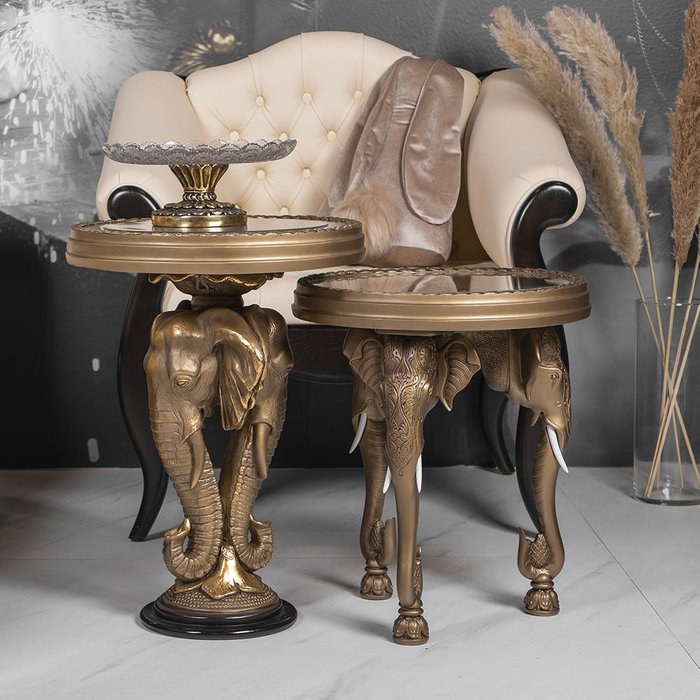 Стол кофейный Слон бронзового цвета - лучшие Кофейные столики в INMYROOM