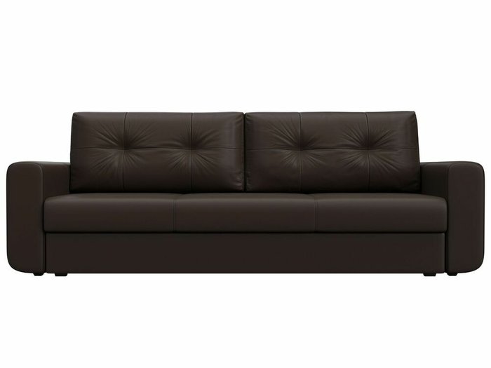 Диван-кровать Лига 031 темно-коричневого цвета (экокожа) - купить Прямые диваны по цене 34999.0