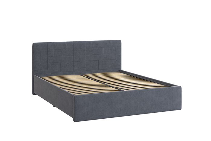 Кровать Лора 2 160х200 темно-синего цвета без подъемного механизма  - купить Кровати для спальни по цене 25880.0