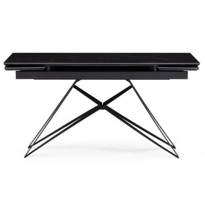 Раздвижной обеденный стол Блэкберн 80х140 черного цвета - купить Обеденные столы по цене 67680