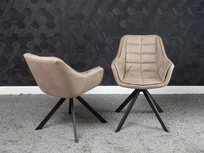 Стул с подлокотниками Orion серо-бежевого цвета - лучшие Обеденные стулья в INMYROOM