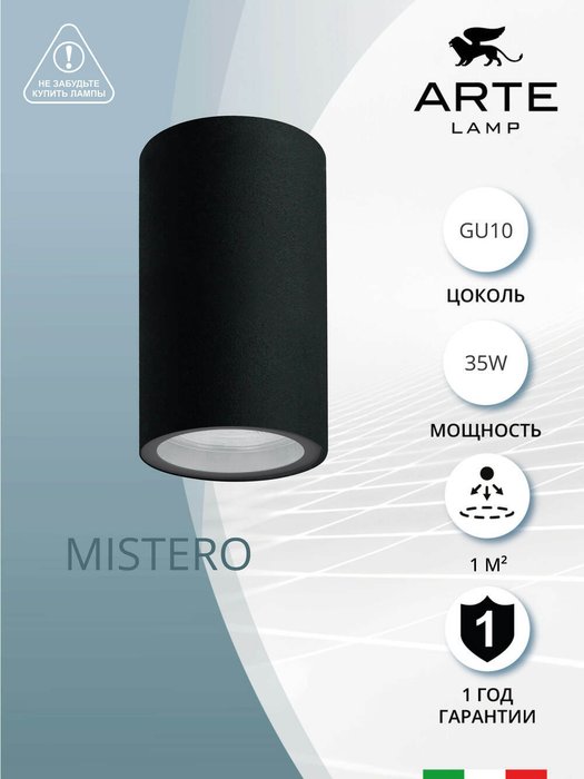 Фасадный светильник Arte Lamp MISTERO A3302PF-1BK - лучшие Настенные уличные светильники в INMYROOM