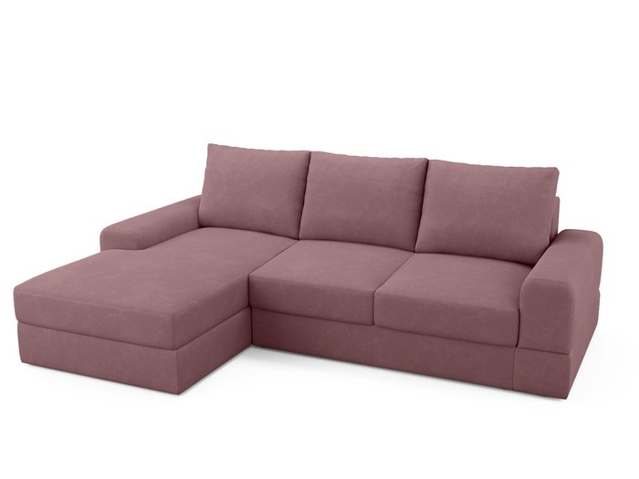Угловой диван-кровать левый Elke темно-розового цвета - купить Угловые диваны по цене 86100.0