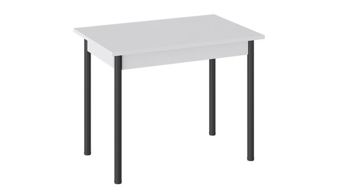 Обеденный стол Родос белого цвета на черных ножках