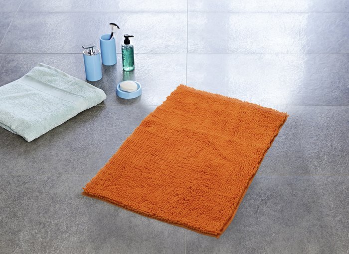 Коврик для ванной комнаты Soft 55х85 оранжевого цвета - купить Коврики для ванной по цене 3620.0