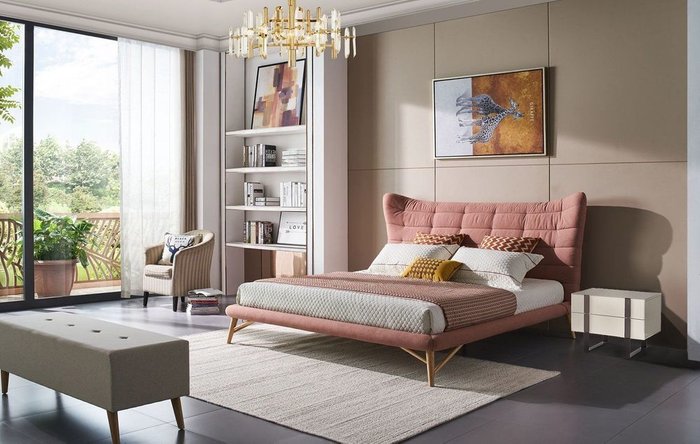 Кровать Venezia 180х200 кораллового цвета - лучшие Кровати для спальни в INMYROOM Кровать Venezia 180х200 кораллового цвета - лучшие Кровати для спальни в INMYROOM