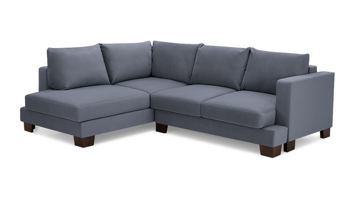 Угловой диван-кровать Дрезден серо-синего цвета
