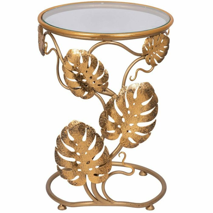 Столик приставной Monstera Deliciosa золотого цвета - лучшие Кофейные столики в INMYROOM