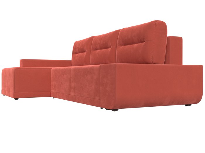 Угловой диван-кровать Чикаго кораллового цвета левый угол - лучшие Угловые диваны в INMYROOM