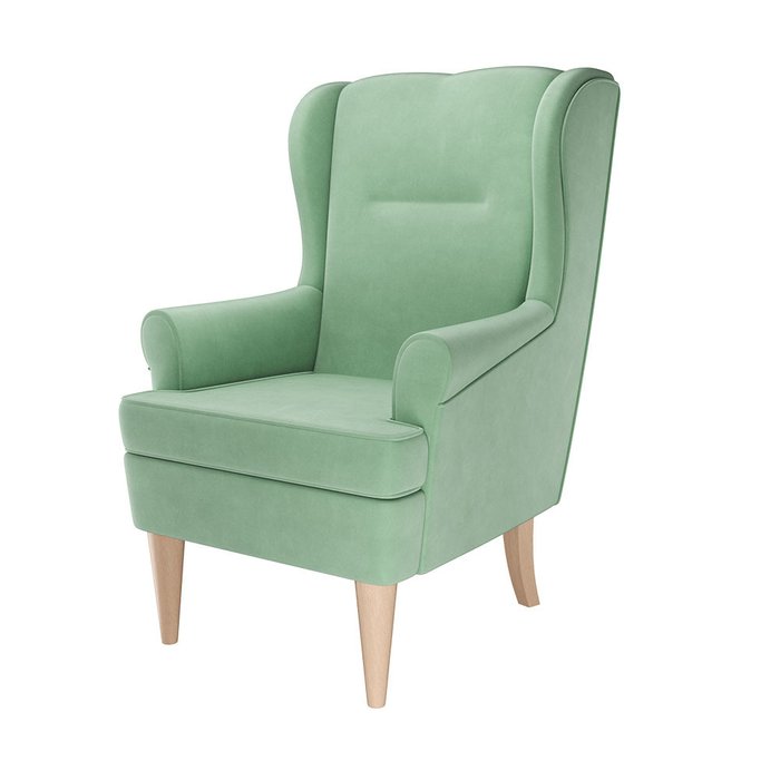 Кресло Wingback светло-зеленого цвета
