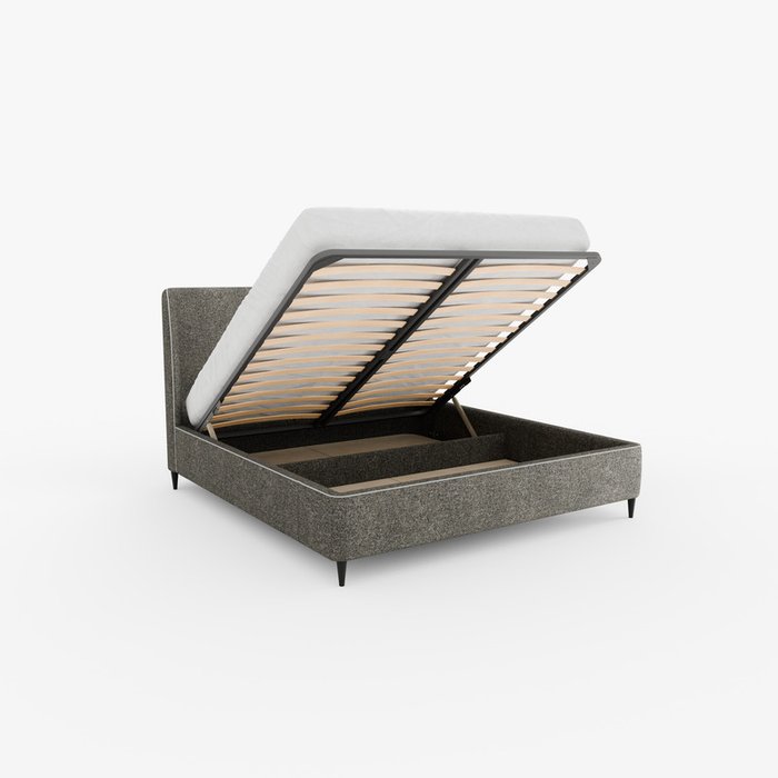 Кровать Perfecto 180х200 светло-серого цвета с подъемным механизмом - купить Кровати для спальни по цене 176400 Кровать Perfecto 180х200 светло-серого цвета с подъемным механизмом - купить Кровати для спальни по цене 176400