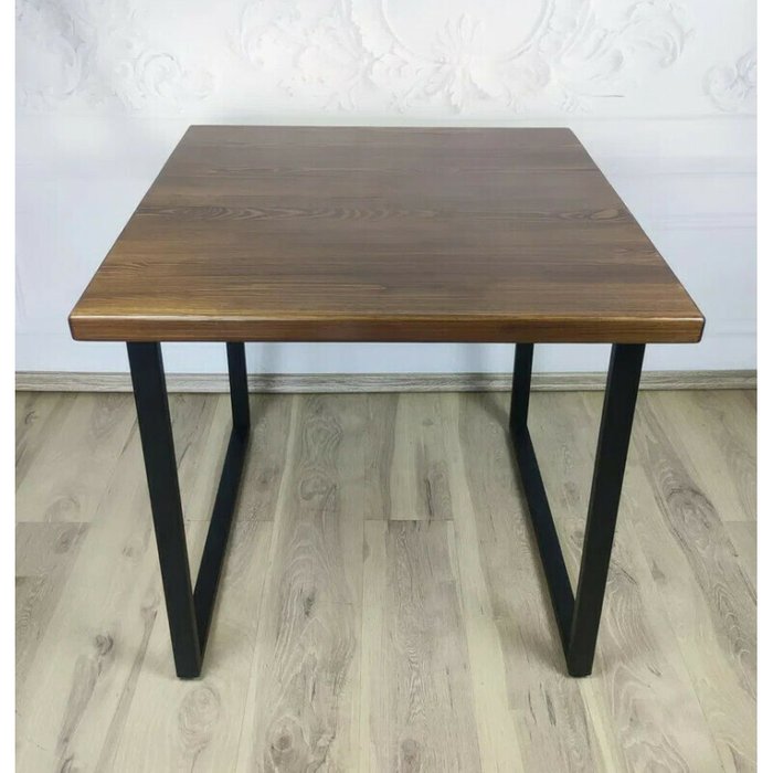 Обеденный стол Loft 70х70 черно-коричневого цвета - купить Обеденные столы по цене 10229.0