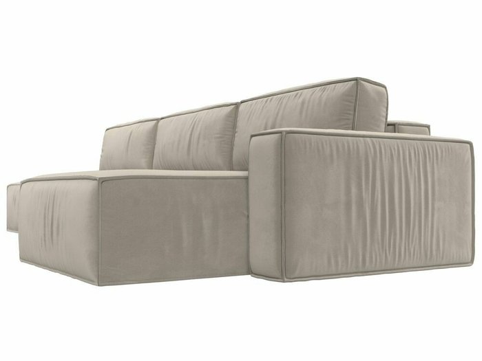 Угловой диван-кровать Прага модерн лонг бежевого цвета правый угол - лучшие Угловые диваны в INMYROOM