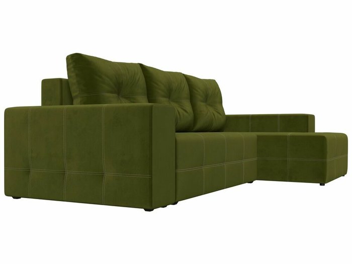 Угловой диван-кровать Перри зеленого цвета правый угол - лучшие Угловые диваны в INMYROOM