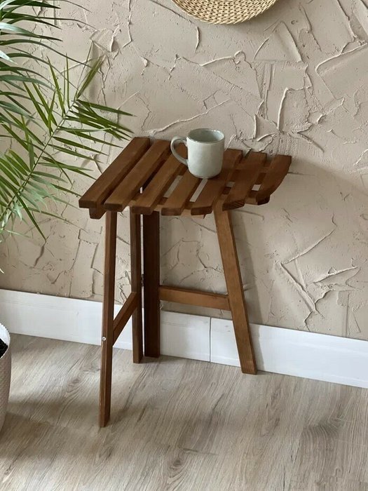 Кофейный столик для сада коричневого цвета - купить Садовые столы по цене 2757.0