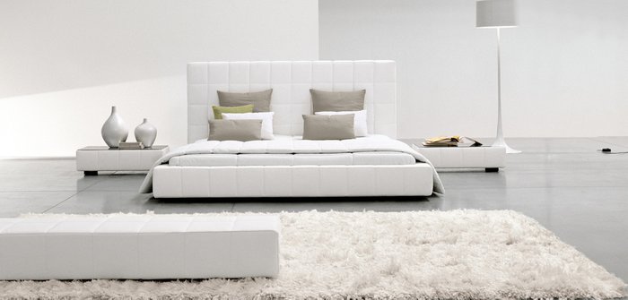 Кровать Squaring Alto из Белой Экокожи 180х200 см - купить Кровати для спальни по цене 283000.0