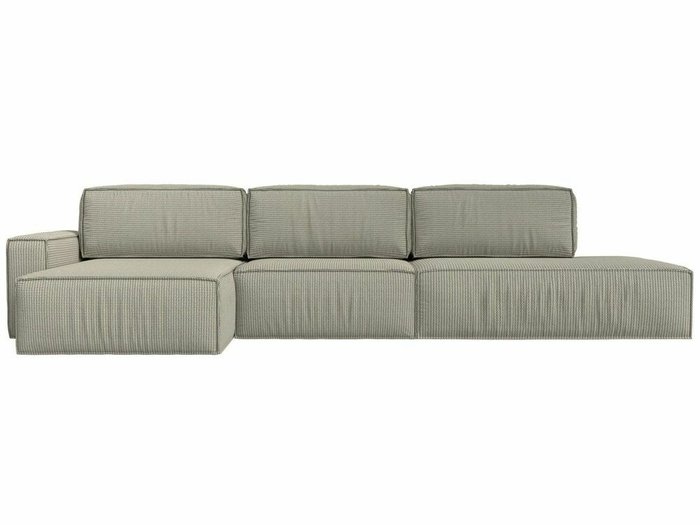Угловой диван-кровать Прага модерн лонг серо-бежевого цвета левый угол - купить Угловые диваны по цене 102999.0