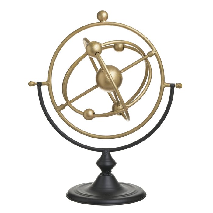 Декор настольный Глобус Astro черно-золотого цвета - купить Фигуры и статуэтки по цене 17880.0