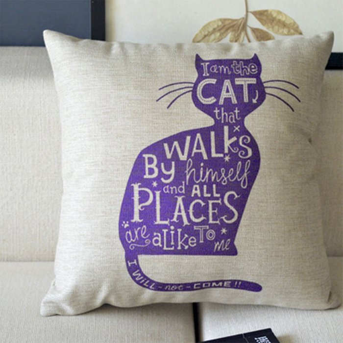 Чехол на подушку-Кошки. "Хожу, где хочу"