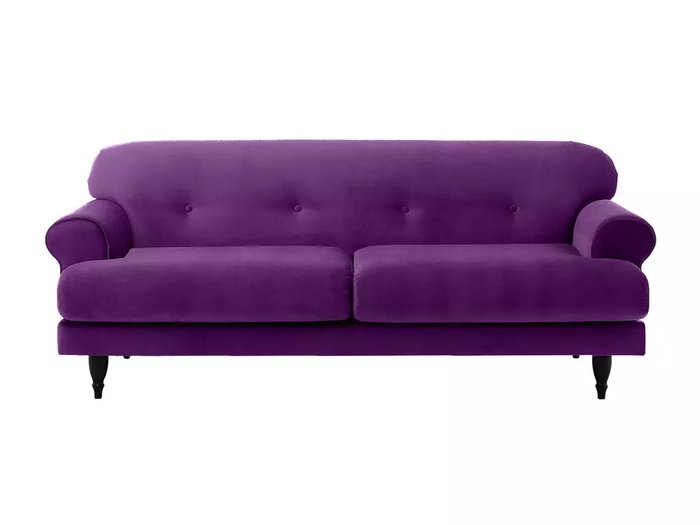 Диван Italia L фиолетового цвета с черными ножками - купить Прямые диваны по цене 59940.0