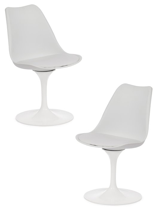 Набор из двух стульев Tulip Fashion Chair белого цвета