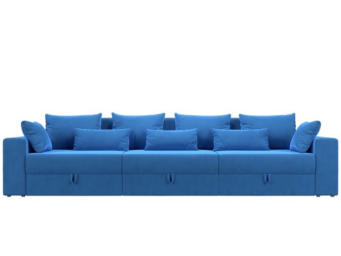Прямой диван-кровать Мэдисон Long темно-голубого цвета - купить Прямые диваны по цене 50990.0