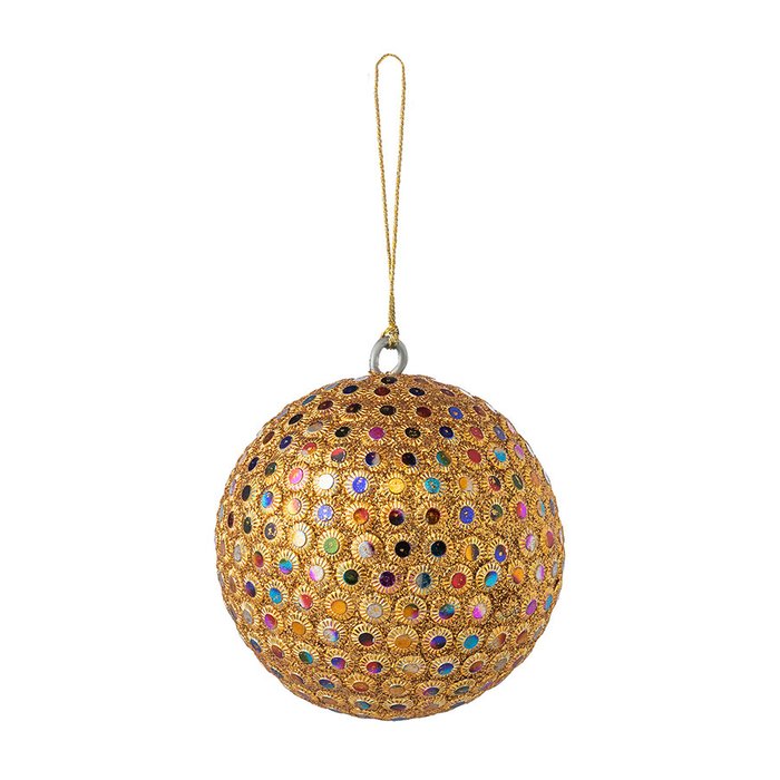 Набор из трех ёлочных украшений Disco balls бежево-золотого цвета - купить Елочные украшения по цене 1790.0 Набор из трех ёлочных украшений Disco balls бежево-золотого цвета - купить Елочные украшения по цене 1790.0