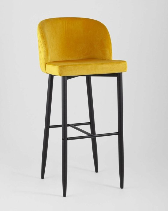 Барный стул Оскар вельвет оранжевый - купить Барные стулья по цене 7990.0